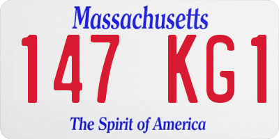 MA license plate 147KG1