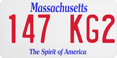 MA license plate 147KG2