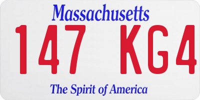 MA license plate 147KG4