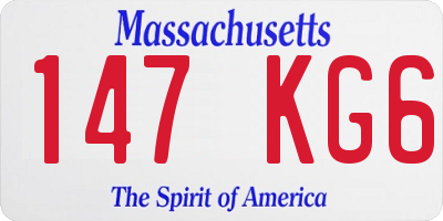 MA license plate 147KG6