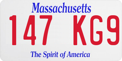 MA license plate 147KG9