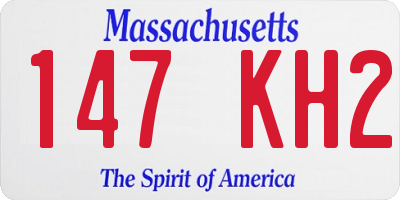 MA license plate 147KH2