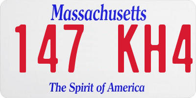 MA license plate 147KH4