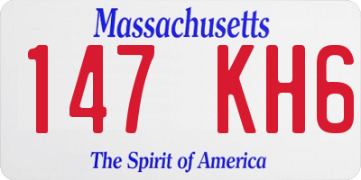 MA license plate 147KH6