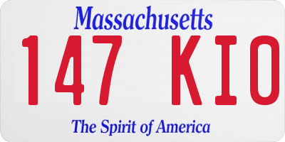 MA license plate 147KI0