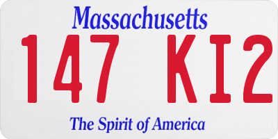 MA license plate 147KI2