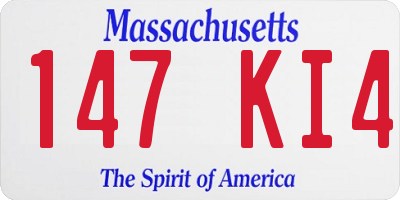 MA license plate 147KI4