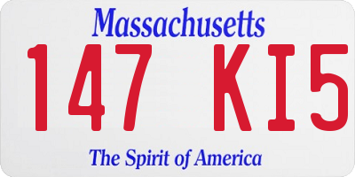MA license plate 147KI5