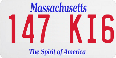 MA license plate 147KI6