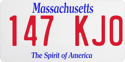 MA license plate 147KJ0