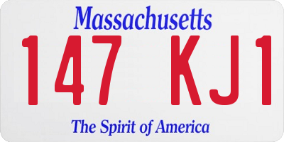 MA license plate 147KJ1