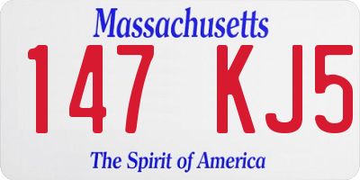 MA license plate 147KJ5
