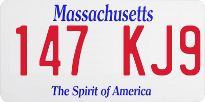 MA license plate 147KJ9