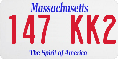 MA license plate 147KK2