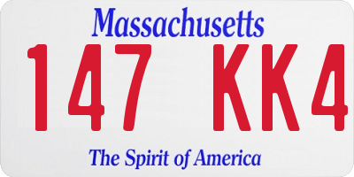 MA license plate 147KK4