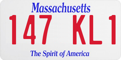 MA license plate 147KL1