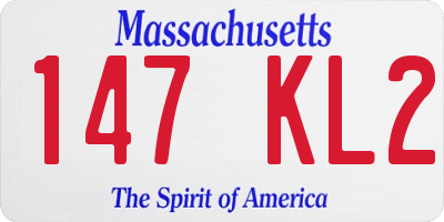 MA license plate 147KL2