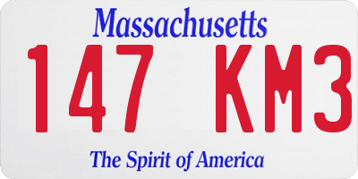MA license plate 147KM3