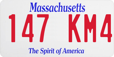 MA license plate 147KM4