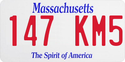 MA license plate 147KM5