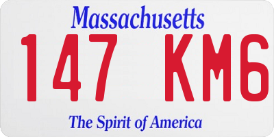 MA license plate 147KM6