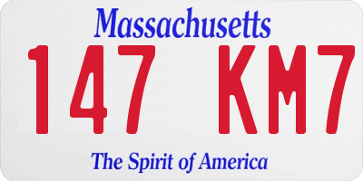 MA license plate 147KM7