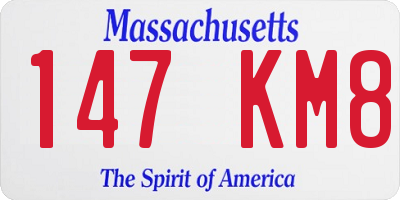 MA license plate 147KM8
