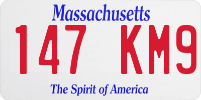MA license plate 147KM9