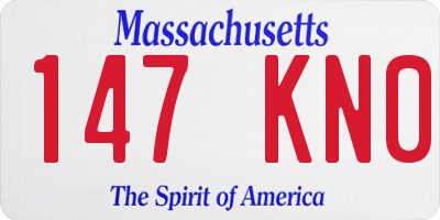 MA license plate 147KN0
