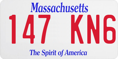 MA license plate 147KN6