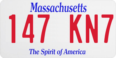 MA license plate 147KN7
