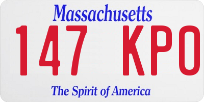 MA license plate 147KP0