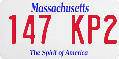 MA license plate 147KP2