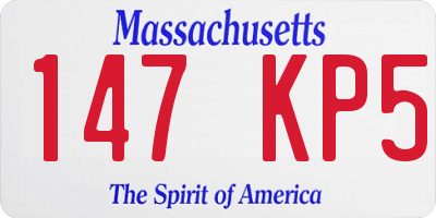 MA license plate 147KP5