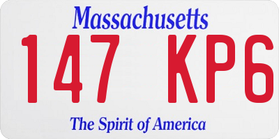 MA license plate 147KP6