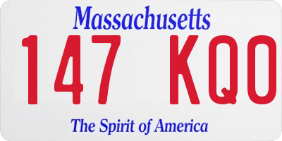 MA license plate 147KQ0
