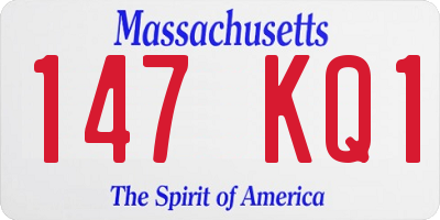 MA license plate 147KQ1