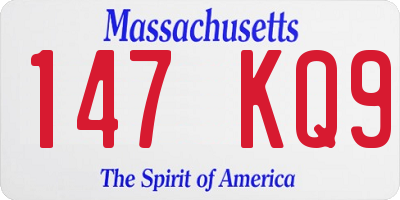 MA license plate 147KQ9