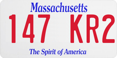 MA license plate 147KR2