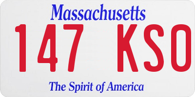 MA license plate 147KS0
