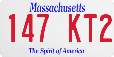 MA license plate 147KT2