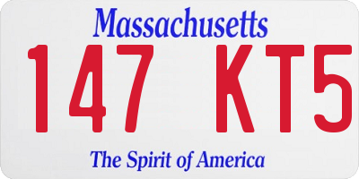MA license plate 147KT5