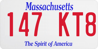 MA license plate 147KT8