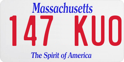 MA license plate 147KU0