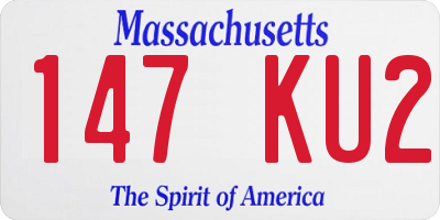 MA license plate 147KU2