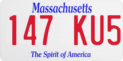 MA license plate 147KU5