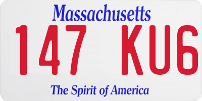 MA license plate 147KU6