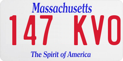 MA license plate 147KV0