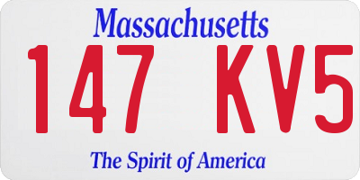 MA license plate 147KV5