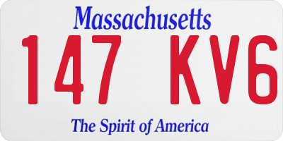 MA license plate 147KV6